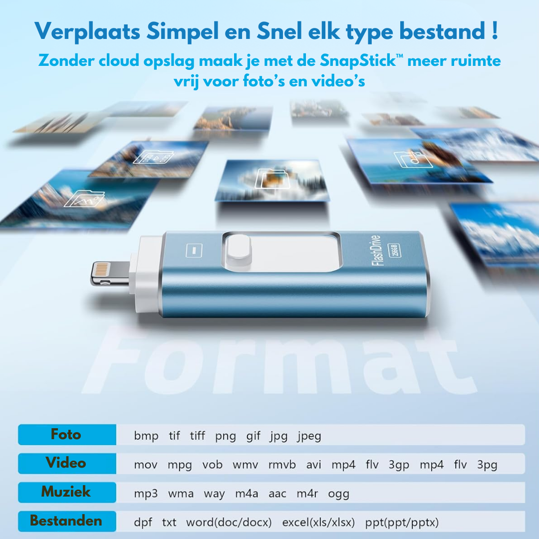 SnapStick™ Armazenamento Móvel