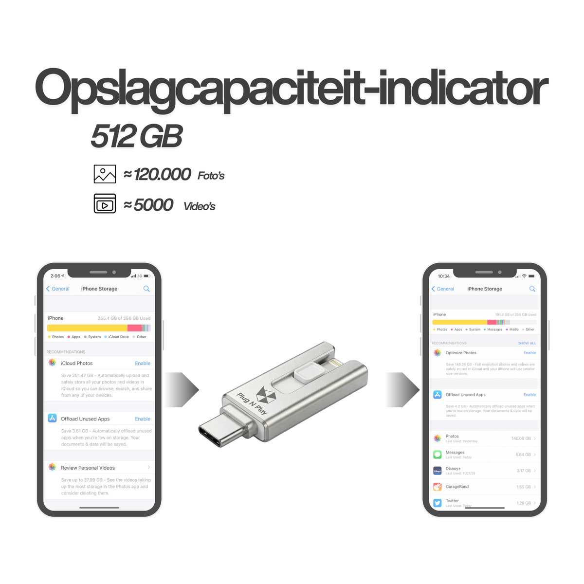 SnapStick™ Armazenamento Móvel